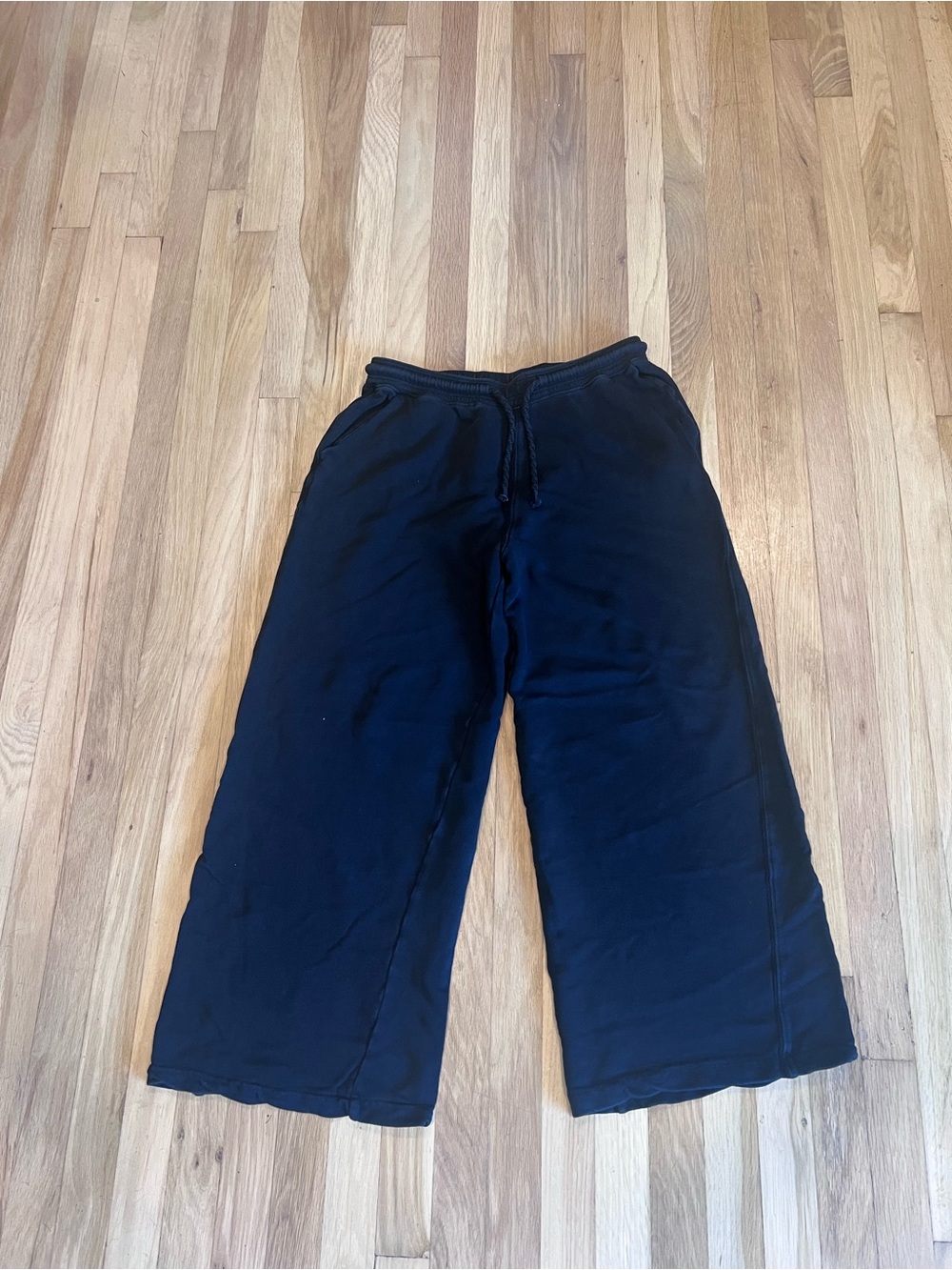 Free People Black Wide-Leg Sweatpants